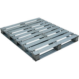 Vestil™ Open Deck Pallet Galvanized Steel 40"L x 48"W 8000 lb. Floor Capacity Gray
