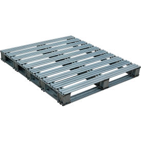 Vestil™ Open Deck Pallet Galvanized Steel 42"L x 48"W 8000 lb. Floor Capacity Gray