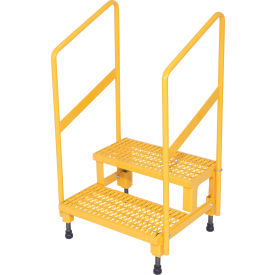 Vestil™ Adjustable Step Mate Stand with Handrail 22-7/8"L x 25-15/16"W x 43-1/8"H Yellow