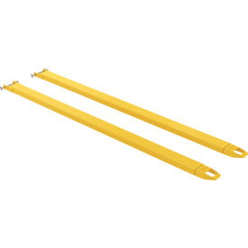 Vestil Steel Pin Style Fork Extensions 4"W x 120"L 4000 lb. Capacity Yellow 