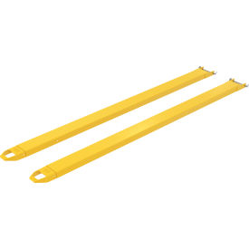 Vestil Steel Pin Style Fork Extensions 5"W x 108"L 4000 lb. Capacity Yellow 
