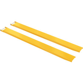 Vestil Steel Pin Style Fork Extensions 7"W x 96"L 4000 lb. Capacity Yellow 