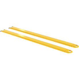 Vestil Steel Pin Style Fork Extensions 5"W x 120"L 4000 lb. Capacity Yellow 