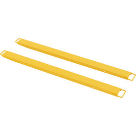 Vestil Steel High Strength Fork Extensions 5"W x 84"L 4000 lb. Capacity Yellow 