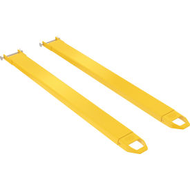 Vestil Steel Pin Style Fork Extensions 5"W x 72"L 4000 lb. Capacity Yellow 