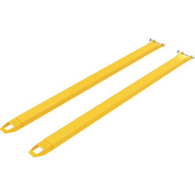 Vestil Steel Pin Style Fork Extensions 4"W x 96"L 4000 lb. Capacity Yellow 