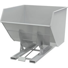 Vestil Steel Heavy Duty D-Style Self Dumping Hopper 4 Cu. Yd. 6000 lb. Cap. Machine Gray 