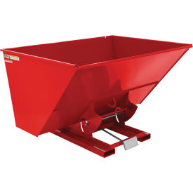 Vestil Steel Light Duty D-Style Self Dumping Hopper 3 Cu. Yd. 2000 lb. Capacity Soda Red 