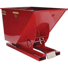 Vestil Steel Medium Duty D-Style Self Dumping Hopper 1 Cu. Yd. 4000 lb. Capacity Soda Red 