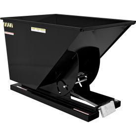 Vestil Steel Light Duty D-Style Self Dumping Hopper 1 Cu. Yd. 2000 lb. Cap Semi Gloss Black 