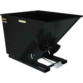 Vestil Steel Light Duty D-Style Self Dumping Hopper 2 Cu. Yd. 2000 lb. Cap Semi Gloss Black 