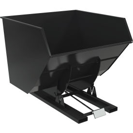 Vestil Steel Heavy Duty D-Style Self Dumping Hopper 4 Cu. Yd. 6000 lb. Cap Semi Gloss Black 