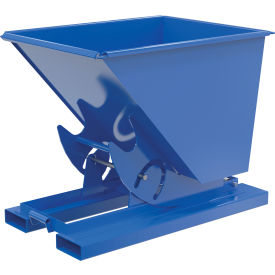 Vestil Steel Light Duty D-Style No Bump & Dump Hopper 1/2 Cu. Yd. 2000 lb. Capacity Blue 