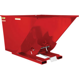 Vestil Steel Light Duty D-Style Self Dumping Hopper 2-1/2 Cu. Yd. 2000 lb. Cap. Soda Red 
