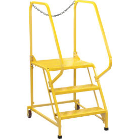 Vestil 3 Perforated Steel Maintenance Ladder 58 Degree 24" Step Width 350 lb. Cap. Yellow 