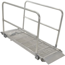 Vestil Aluminum Walk Ramps with Handrails 120-1/4L x 39-3/8W 2200 Lb. Capacity Silver 