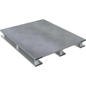 Vestil Aluminum Solid Top with Skid Bottom 2-Way Entry 47-7/8" x 42" 6000 lb. Cap.Silver 