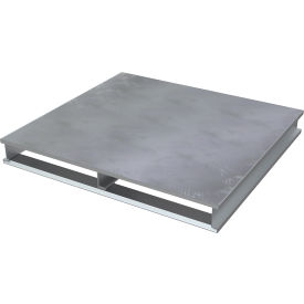 Vestil Heavy Duty Solid Top Pallet 2-Way Entry 48" x 48-1/8" 6000 lb. Capacity Silver 
