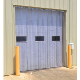 Vestil PVC Vinyl Strip Door 3/25" Full Overlap Header Mount 96"W x 84"H Clear 
