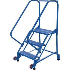 Vestil 3-Step 50° Tip-N-Roll Mobile Ladder 24"W Perforated Step 