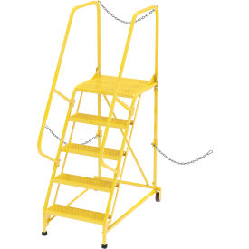 Vestil 5 Step Semi-Trailer Access Ladder Perforated 350 lb. Capacity Yellow 