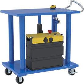 Vestil™ Steel DC Powered Hydraulic Post Table 24''W x 36''L Platform 2000 lb. Capacity Blue