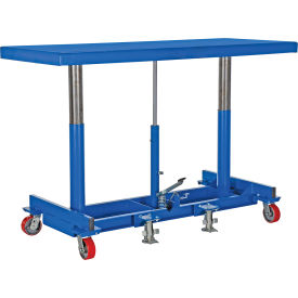 Vestil™ Steel Ergonomic Long Deck Cart 30"W x 72"L Platform 4000 lb. Capacity Blue