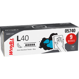 WypAll® L40 Towels POP-UP Box 9.8 x 16.4 Blue 100/Box 9 Boxes/Carton 