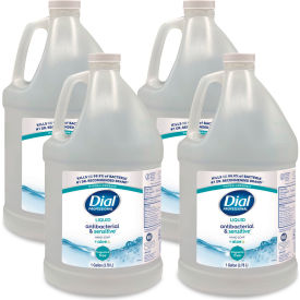 Dial® Antibacterial and Sensitive Liquid Hand Soap Fragrance Free One Gallon Pack of 4