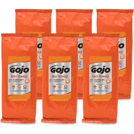 GOJO® FAST TOWELS Hand Cleaning Towels 2-Ply 7.75 x 11 Fresh Citrus Blue 60/PK 6 PK/CT