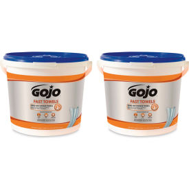 GOJO® FAST TOWELS Hand Cleaning Towels 9 x 10 Fresh Citrus Blue 225/Bucket 2 Buckets/CT