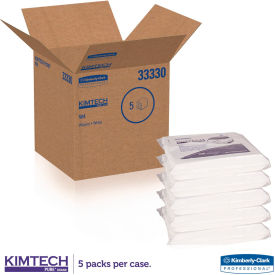 Kimtech™ W4 Critical Task Wipers Flat Double Bag 12 x 12 Unscented White 100/Bag 5 Bags