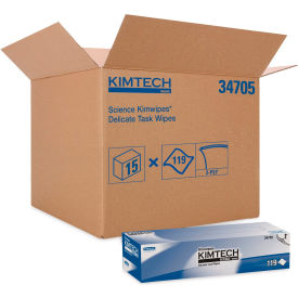 Kimtech™ Kimwipes Delicate Task Wipers 2-Ply 11.8x11.8 Unscented White 120/BX 15 Boxes/CT