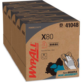 WypAll X80 Wipers 9-1/10 x 16-4/5 White 80/Pop-Up Box 5 Boxes/Carton - 41048