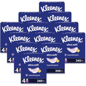 Kleenex® Ultra Soft Facial Tissue 3-Ply White 60 Sheets/Box 4 Boxes/Pack 12 Packs/Carton