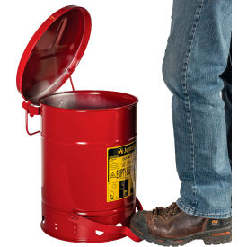 6 Gallon Oily Waste Can, Red view 2