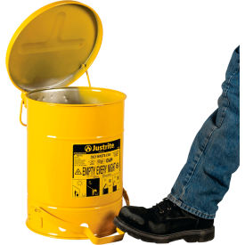 Justrite 6 Gallon Oily Waste Can Yellow - 09101