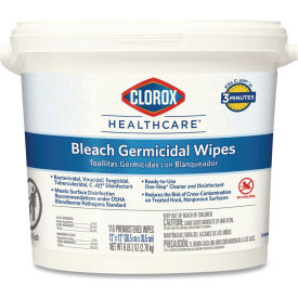Clorox® Healthcare® Bleach Germicidal Wipe Bucket 12" x 12" 110 Wipes/Bucket - 30358