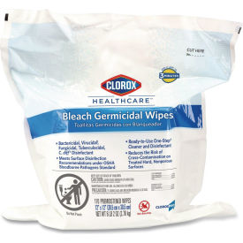 Clorox Healthcare® Bleach Germicidal Wipes Refill for Bucket 1-Ply 12x12 Unscented 110/Bag