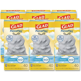 Glad® OdorShield Tall Kitchen Drawstring Trash Bags - White 13 Gal 0.95 Mil 240/Cs - 78361