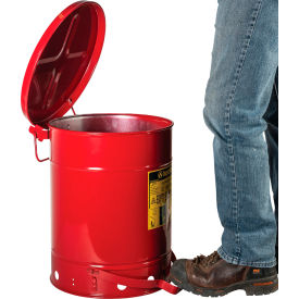10 Gallon Oily Waste Can, Red view 2
