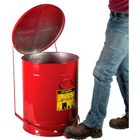 Justrite 21 Gallon Oily Waste Can Red - 09700
