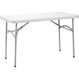 Global Industrial 695812 Interion® Plastic Folding Table, 24" x 48", White image.