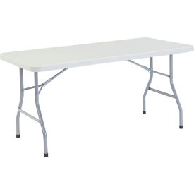 Global Industrial 695811 Interion® Plastic Folding Table, 30" x 60", White image.
