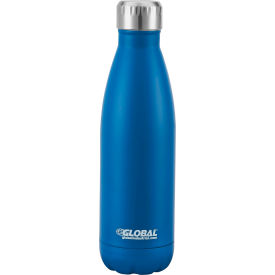 Global Industrial B2375123 Global Industrial®Double Wall Stainless Water Bottle, Blue, 17 Oz. - 24/Case image.