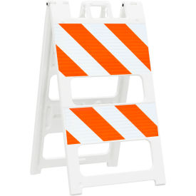 Plasticade 100-WT12B8HI-P All Plastic Maintenance Free Type II Traffic Barricade White Foldable