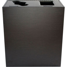 Busch Systems Aristata Double Recycling & Trash Can, Mixed Recyclables/Waste, 30 Gallon, Black