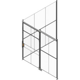 840 Style Woven Wire 2 Sided Cage w/5' Sliding Door No Ceiling 10' 6"" x 10' 4"" x 10' 5-1/4""H