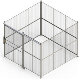 840 Style Woven Wire 4 Sided Cage w/5' Sliding Door No Ceiling 10' 4"" x 10' 4"" x 10' 5-1/4""H