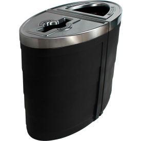 Busch Systems Evolve Double Recycling & Trash Can, Mixed Recyclables/Organics, 72 Gallon, Black